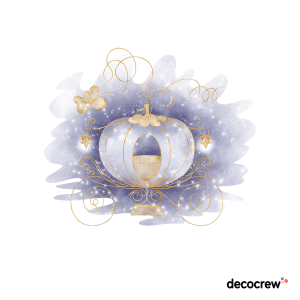 Cinderella chariot_royal blue_wall_sticker