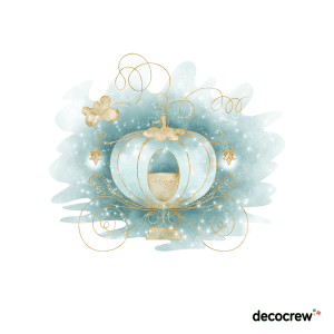 Cinderella chariot_turquoise_wall_sticker