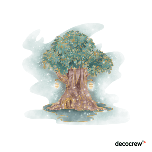 Painted Fairy Tree 2 with Ambience Wall Sticker