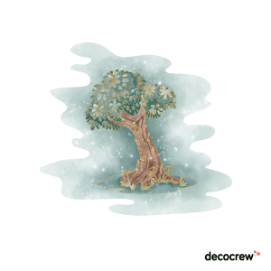 Painted Fairy Tree 4 with Ambience Wall Sticker