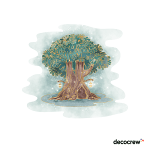 Painted Fairy Tree 5 with Ambience Wall Sticker